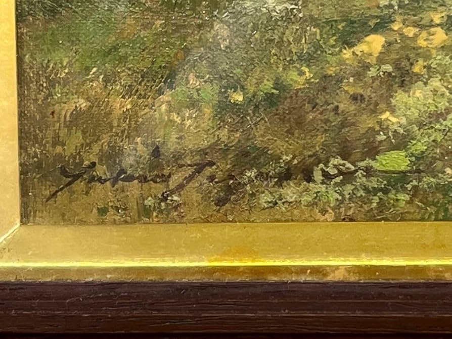 深田真濤 8号 風景画 水彩画 直筆 落款 共シール 額装 田舎風景 深田真濤 8号 風景画 水彩画 直筆 落款 共シール 額装 田舎風景